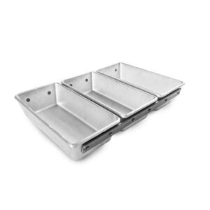 Алюминий (Россия) Форма для выпечки хлеба 21,5*10,5 см. h=5 см. алюм. литая 3х -секционная /1/