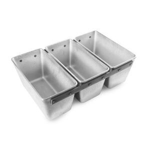 Алюминий (Россия) Форма для выпечки хлеба 22*11 см. h=11,5 см. алюм. литая 3х -секционная /1/