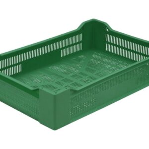 Ящики (Россия) Ящик 600*400*135 мм. ягодный прямой перфорир., зеленый /1/72/