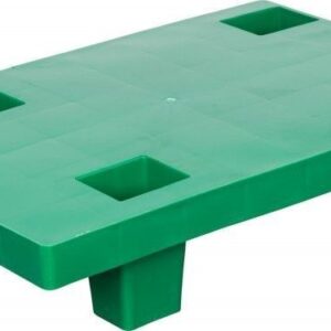 Пластик (Россия) Паллет 600*400*130 мм. сплошной, на ножках, зеленый /1/50/200/