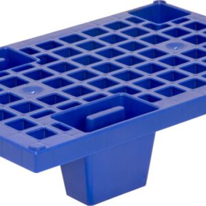 Пластик (Россия) Паллет 600*400*130 мм. перфорированный, на ножках, синий /1/50/200/