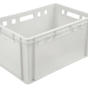 Ящики (Россия) Ящик 600*400*300 мм. для мяса Е3 прямой сплошной, морозостойкий, белый (крышка 49164) /1/28/