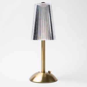 MGline Лампа настольная беспроводная d=11 см. h=29,5 см. 3 цвета (телпый/натуральный/белый), 1 режим яркости, нерж./акрил, золотая LED CRYSTAL MGline /1/20/