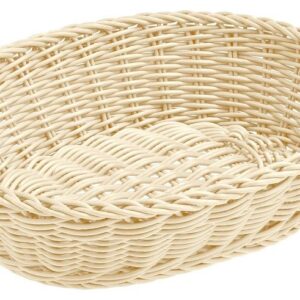 MGprof Корзина для хлеба овальная 25*16*6 см. бежевая полиротанг MGprof /1/