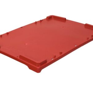 Пластик (Россия) Крышка к ящику 600*400*40 мм. сплошная, утяжеленная, красная /1/400/