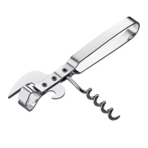Нерж (Китай) Открывалка для консервных банок 15 см. с штопором, сталь /1/288/