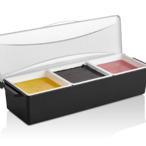 GASTROPLAST (Турция) Контейнер для фруктов, специй и соусов 3 отд. по 0,85 л. черный, пластик. GP /1/12/