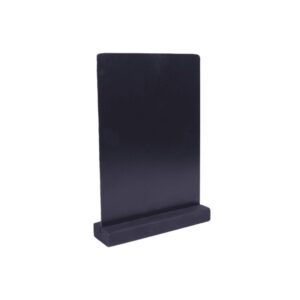 Таблички (Китай) Табличка 150*210 мм. А5 меловая вертикал. тейбл тент, на дерев. подставке черная /1/