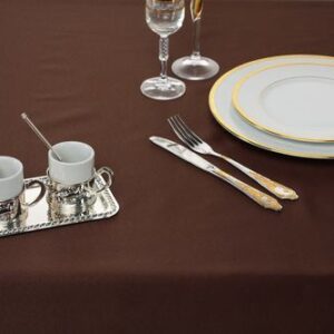 Текстиль (Россия) Скатерть 145*180 см. темно-коричневая гладь (091001/2) /3/ Под заказ