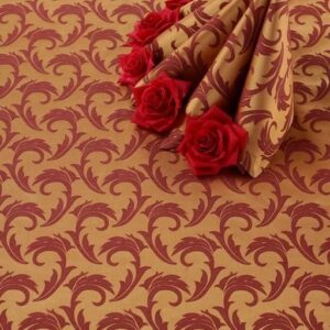 Текстиль (Россия) Салфетка 43*43 см. золото-бордо перья /3/ Под заказ