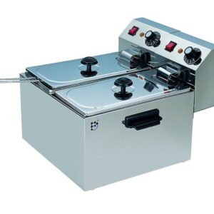 Китай Фритюрница 2-секционная, 4 л.+ 4 л. 435*455*305 мм. нерж /1/