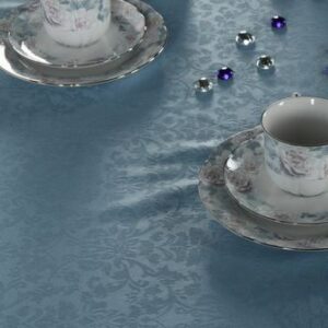 Текстиль (Россия) Скатерть 110*110 см. голубая мелкий цветок /3/ Под заказ