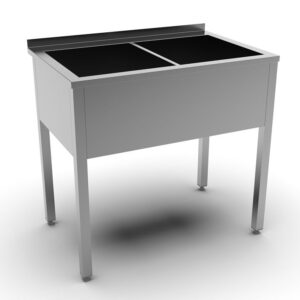 MGsteel Ванна моечная двухсекц. 1200*600*870 мм. (540*450*300 мм.) с бортом, сварная нерж. MGsteel /1/