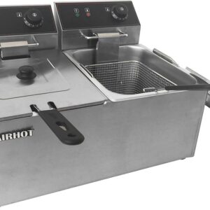 Китай Фритюрница 2-секционная, 6 л.+6 л., 570*450*310 мм. нерж. /1/
