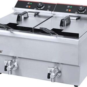 Китай Фритюрница 2-секционная, 8 л.+8 л. 545*466*402 мм. нерж /1/