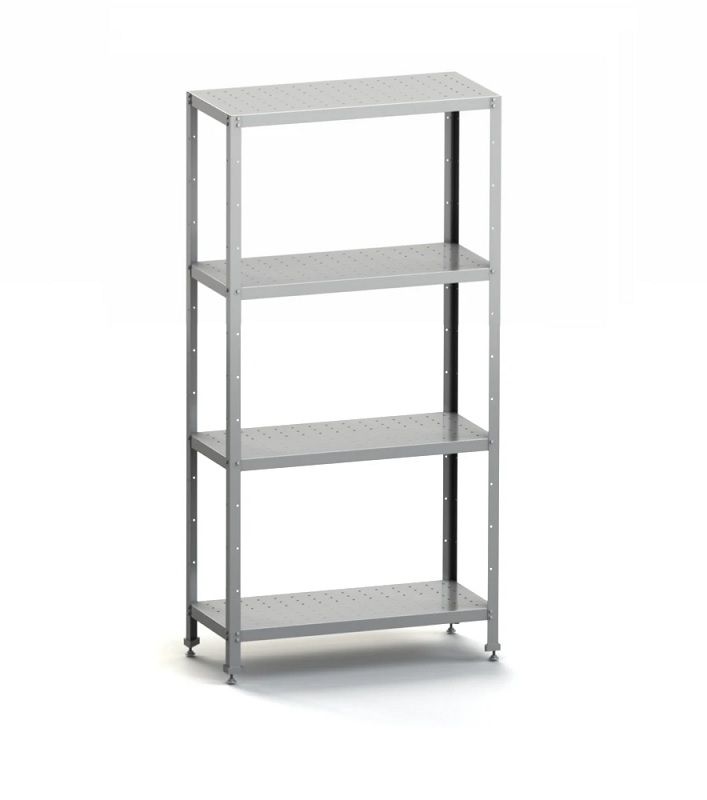 MGsteel Стеллаж кухонный 1200*600*1600 мм., 4 перфорир. полки нерж., стойки нерж., разборный MGsteel /1/
