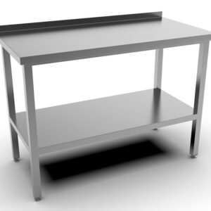 MGsteel Стол разделочный с бортом 1200*600*870 мм. сварной, полка сплошная, нерж. MGsteel /1/