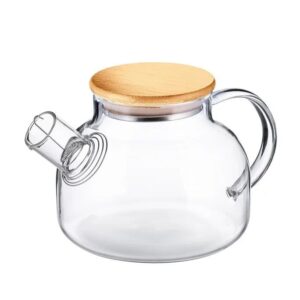 Термостекло (Китай) Чайник 850 мл. заварочный крышка бамбук, Термостекло /1/12/