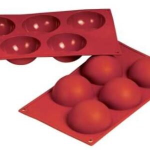 Форма силиконовая P.L. Proff Cuisine «Полусфера» 5 ячеек d 80 мм, h 40 мм (30*17,5 см)