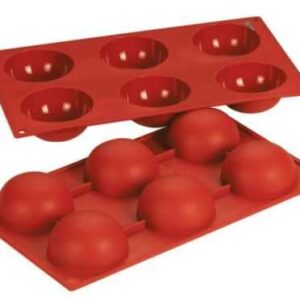 Форма силиконовая P.L. Proff Cuisine «Полусфера» 6 ячеек d 70 мм, h 35 мм (30*17,5 см)