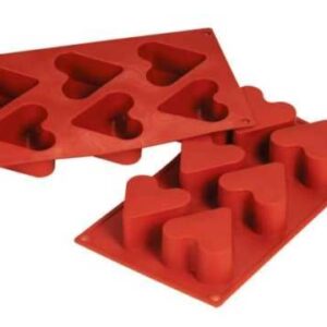 Форма силиконовая P.L. Proff Cuisine «Сердце» 6 ячеек d 65 мм, h 40 мм (30*17,5 см)