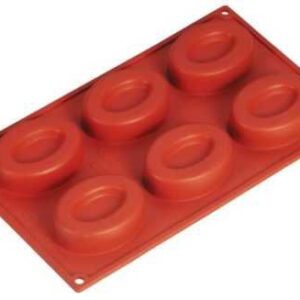 Форма силиконовая P.L. Proff Cuisine «Саварин овал» 6 ячеек 85*60 мм, h 24 мм (30*17,5 см)