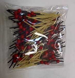 Пика «Красная жемчужина», 7 см, бамбук, 100 шт