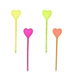 Пика «Сердце» цветная пластик 80 мм (500 шт)