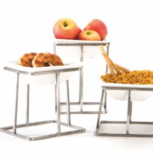 Стойка металлическая для выкладки + керамический салатник,20*20*25,5 см, P.L.--Hotelware