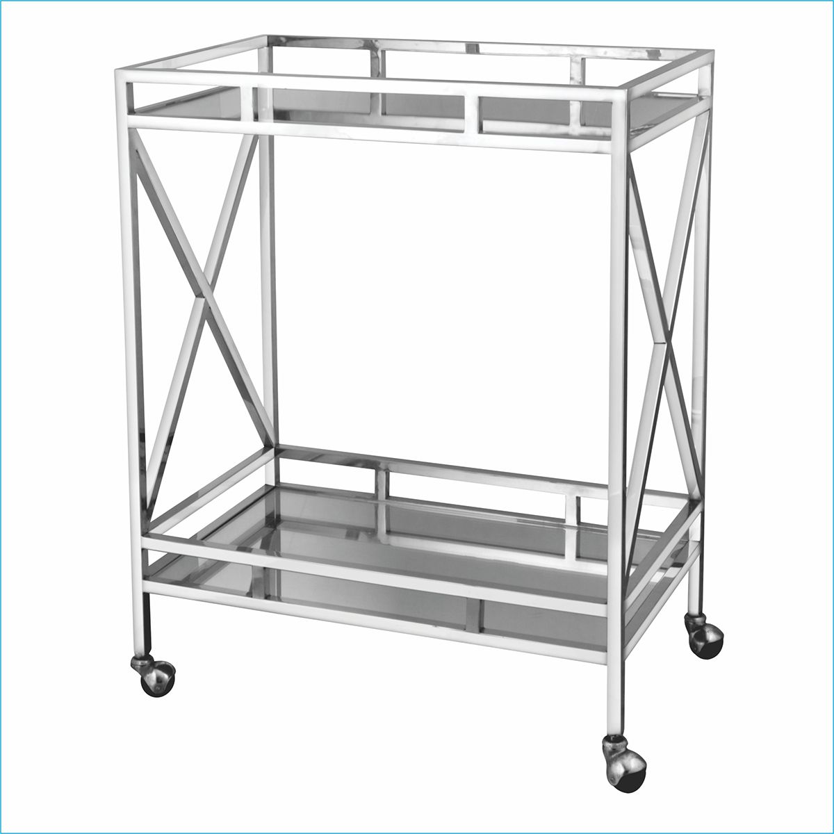 Тележка сервировочная,нержавеющая сталь 75*45*97 см. P.L.--Hotelware