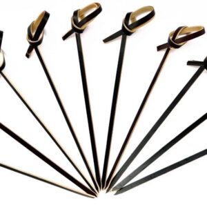 Шпажки Пика «Узелок черный» бамбук 9см, 100 шт