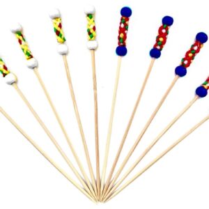 Шпажки Пика «Рио»,синий,белый 12 см, бамбук, 100 шт