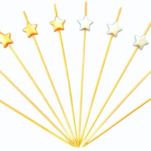 Шпажки Пика «Звезда»золото,серебро 7см, 100 шт, бамбук