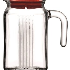 Pasabahce (Россия) Кувшин 0,6 л. d=78 мм. h=140 мм. с красной крышкой Фриго /6/432/