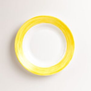 ARC (Франция) Тарелка d=225 мм. глубокая желтый край Браш /1/24/