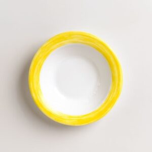 ARC (Франция) Блюдце d=120 мм. 110 мл. для десерта глубокое желтый край Браш /1/6/36/