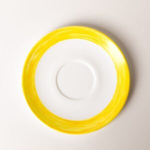 ARC (Франция) Блюдце d=140 мм. желтый край Браш (чашка 37307) /1/6/48/