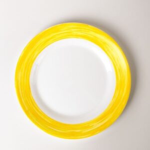 ARC (Франция) Тарелка d=254 мм. желтый край Браш /1/6/24/