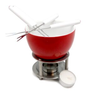 Vin Bouquet (Испания) Набор для фондю 0,5 л. h=130 мм. d=120 мм. фарфор, на подставке с вилками нерж. VB /1/12/