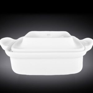 Башкирский Фарфор (Россия) Форма для запекания 800 мл. 19*15 см. с крышкой Классический /1/4/