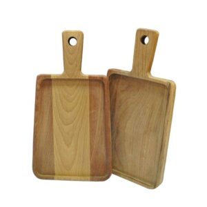 Доски (Россия) Доска для подачи прямоуг. 350*195*20 мм. с ручкой, бук /1/