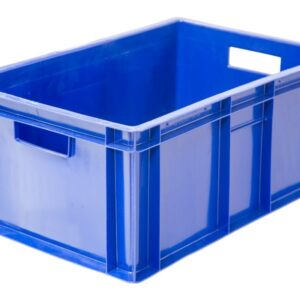 Ящики (Россия) Ящик 600*400*250 мм. для мяса прямой сплошной, синий (крышка 65079) /1/36/