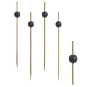 Пики (Китай) Пики 12 см. 100 шт/уп бамбук Жемчужина черная /1/40/