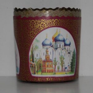 Формы д/выпечки (Китай) Форма бум. для кулича d=90 мм. h=90 мм. Пасхальный на 200 гр. (3 шт/уп) /1/75/