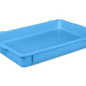 Пластик (Россия) Контейнер для теста 650*430* 80 мм. (-20/+70) прямой, сплошной, голубой, полипропилен (кр. 59359) /1/2/