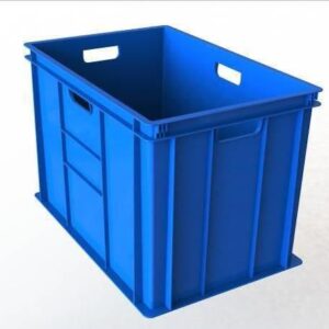 Пластик (Россия) Ящик 600*400*410 мм. колбасный прямой сплошной, синий /1/50/