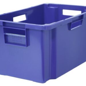 Пластик (Россия) Ящик 600*400*300 мм. для мяса конусный сплошной, синий (крышка 65079) /1/68/