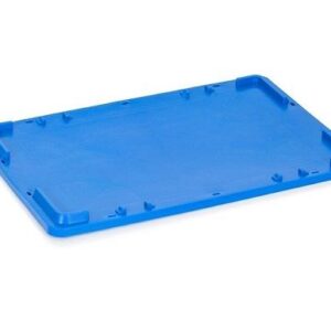 Пластик (Россия) Крышка к ящику 600*400*40 мм. сплошная, утяжеленная, синяя /1/400/