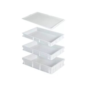 GI.METAL (Италия) Контейнер для теста 600*400*100 мм. (-20/+90) прямой, сплошной, белый, полипропилен Gimetal /1/10/88/