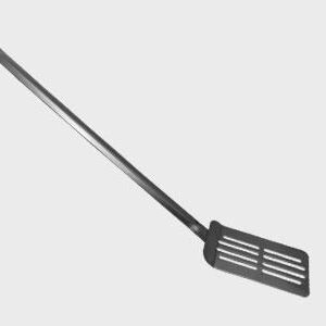 Нерж (Россия) Лопатка 52 см. изогнутая раб. часть 12*8 см. нерж. перфорир. широкая /1/50/